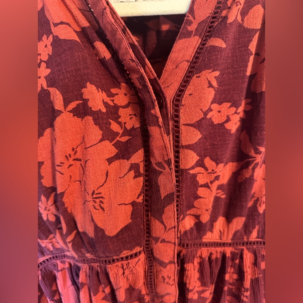 Anthropologie Sleeveless Nia Tunic in Wine Floral - Picture 5 of 12
